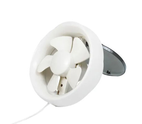 Ventilatore centrifuga montato su un muro di bagno in plastica bianca a forma rotonda per la ventilazione