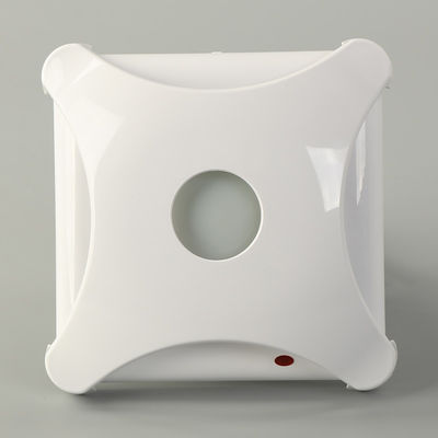 Ventilatore di estrazione d'aria a lame centrifughe di tipo quadrato in materiale plastico ABS bianco