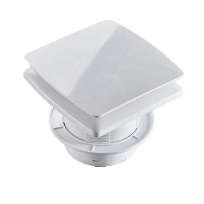 Ventilatore di scarico in plastica di 6 pollici / 150 mm quadrato con luce a LED montato su parete flusso d'aria 248-840 Bianco