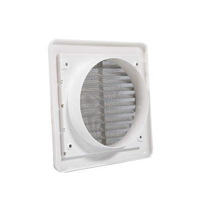 100 mm quadrato griglia di plastica bianco PP conduttore di ventilazione estratto ventilatore con reti per insetti