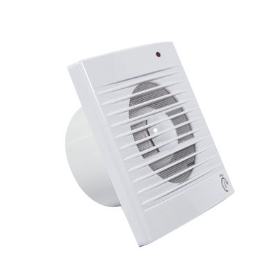 Ventilatore quadrato per bagno e cucina con flusso assiale e montaggio a parete