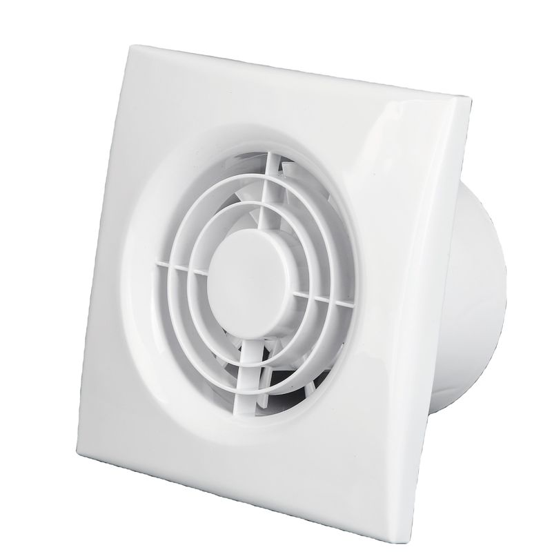 Ventilatore di ventilazione ultra silenzioso da bagno bianco da 4 pollici da 100 mm con luce a LED Ventilatore di scarico montato su un muro di plastica Ventilatore estrattivo di aria