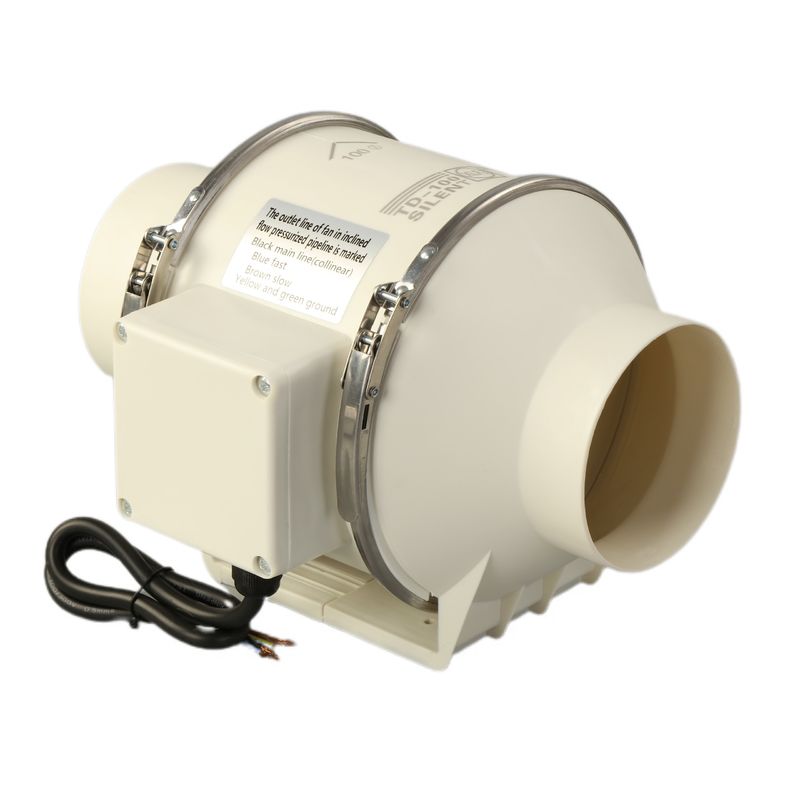 240V tensione soffitto in plastica bianca in linea di scarico di flusso misto condotto ventilatore
